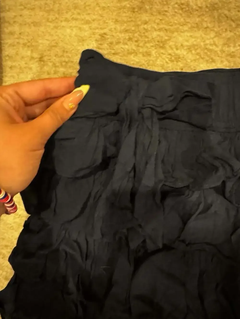 Abercrombie Kids Girls Navy Blue Triple Tiered Ruffle Mini Skirt Size Medium